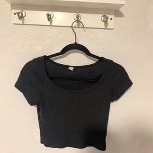 ribbed black crop top